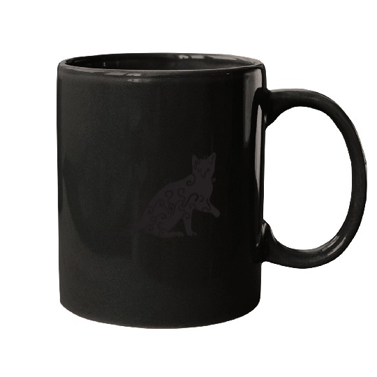 Black magic Cat desk mat , black cat holding on Mugs
