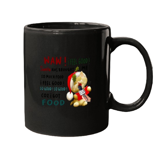 funny christmas cat Mugs