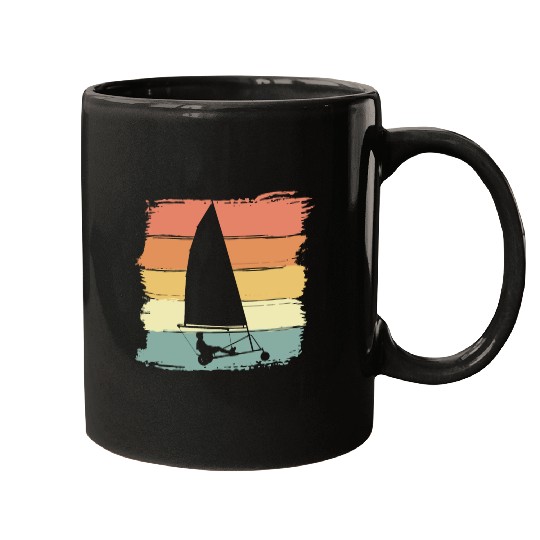 sand yachting retro vintage land sailing Mugs