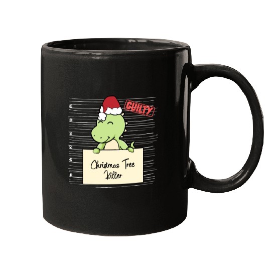Dinosaur christmas funny prison Mugs