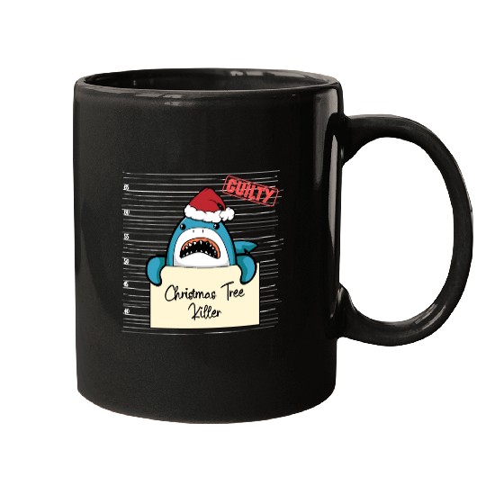 Shark christmas funny prison Mugs