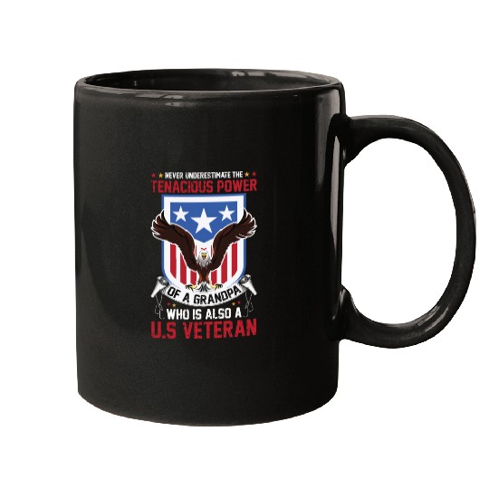 USA Flag Grandpa US Veteran Dad Gift Ideas Mugs