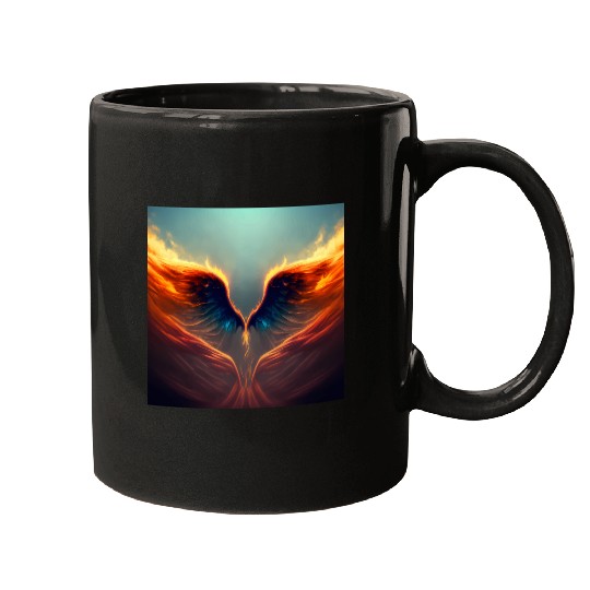 Mashup Epic Wallpaper Flaming Angel Wings Mugs
