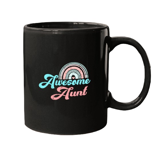 Awesome Aunt retro rainbow vintage Mugs
