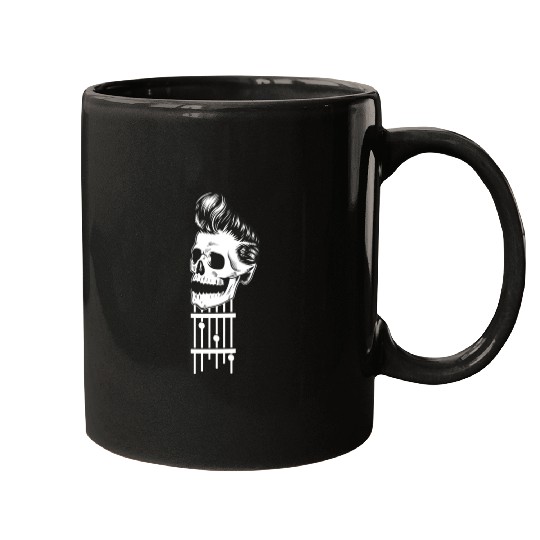 Rock N Roll Skeleton Head -Sweet Rock On Guitar Mugs