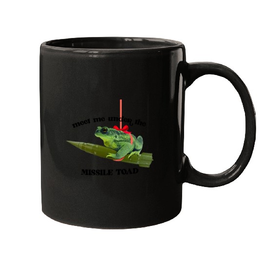 Meet me under the missile toad – mistletoe pun Mugs
