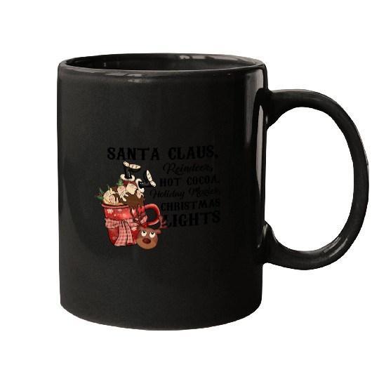 Santa Claus Reindeer Hot Cocoa Holiday Movies Mugs