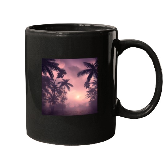 Evening among palm trees Mugs