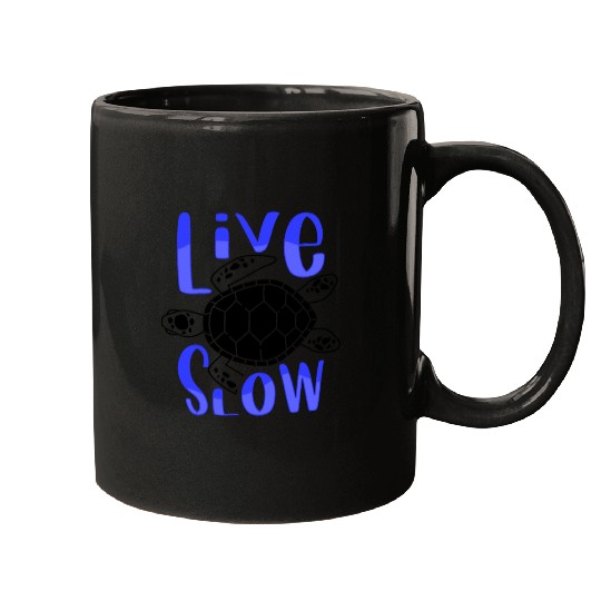 Relax and Live Slow Sea Turtle Beachy Vacation Mugs