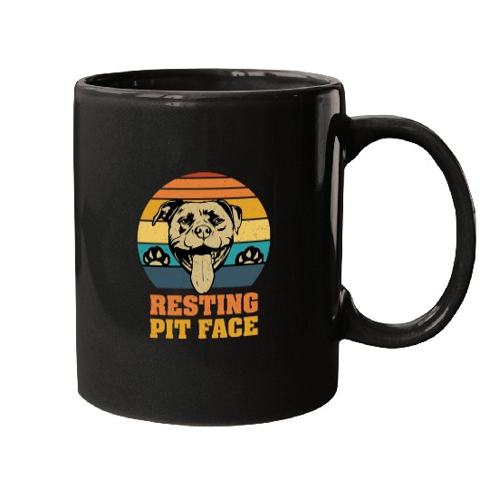 Pitbull Resting Pit Face Vintage Mugs