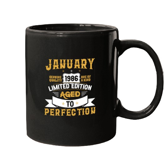 January 1986 Limited Edition Aged To Perfection Mugs