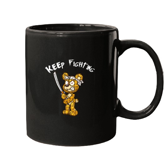 Keep Fighting Teddys Horror Halloween Mugs