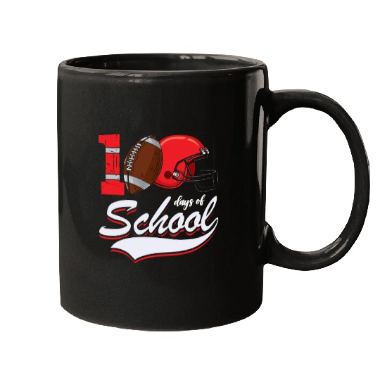 100 Days Of School Rugby Football Sports Athletic Mugs