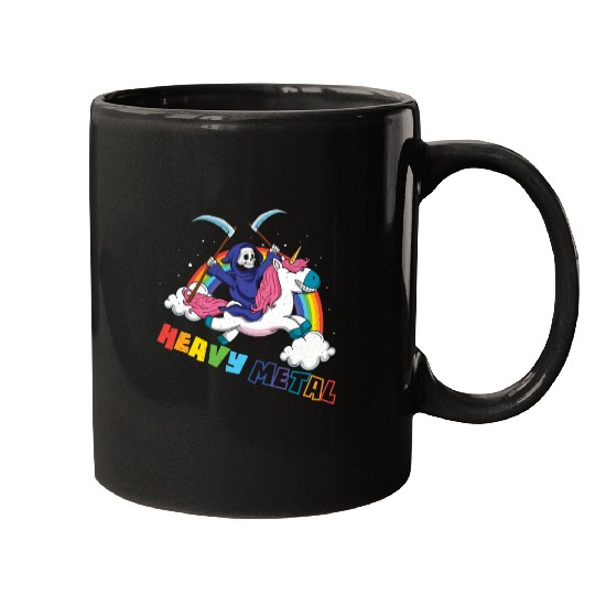 Metal Heavy Unicorn Skeleton Rocker Rock Heavy Mugs