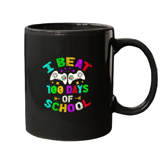 I Beat 100 Days Of School Video Game Player Kid Mugs