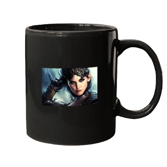 Warrior princess wearing gothic plate fantasy art Mugs