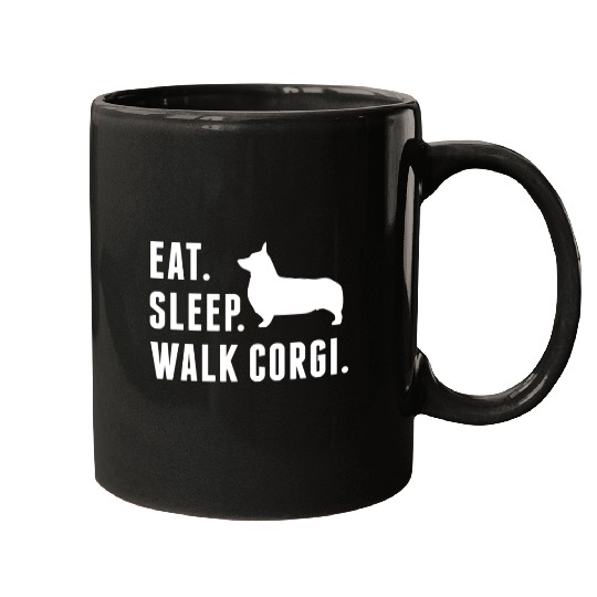 Eat Sleep Walk Corgi Mugs