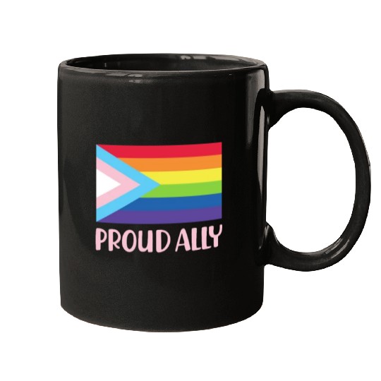 Proud Ally, LGBT Rainbow Flag Mugs