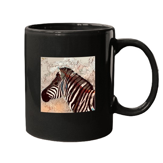 Zebra with neon colors Mugs