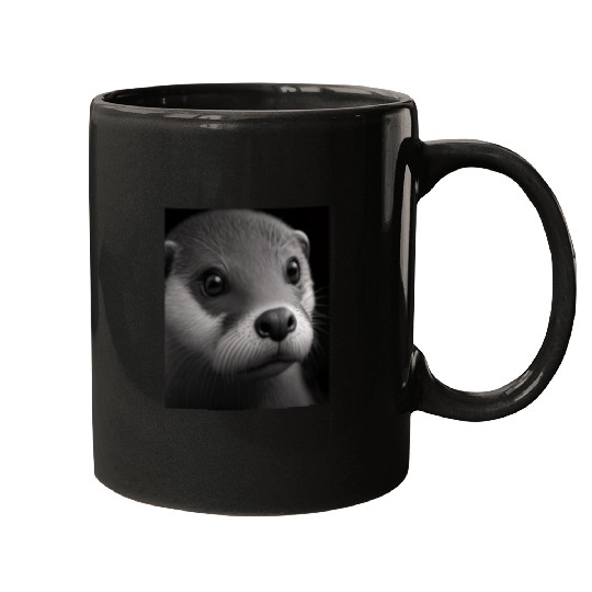 Fashionable Otter Design Cool Sea Otter With Blue Mugs