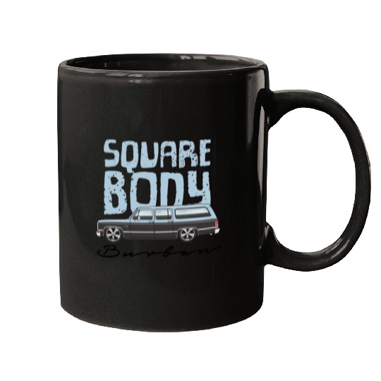 square body Light Blue Mugs