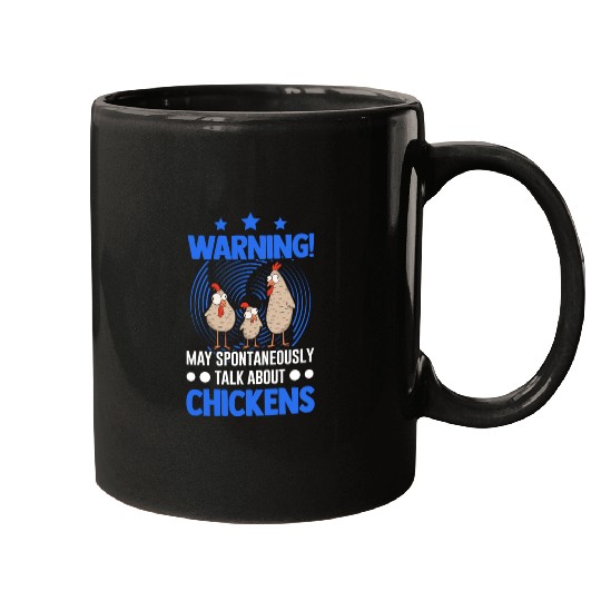 Warning Chickens Farmer Chicken Mugs