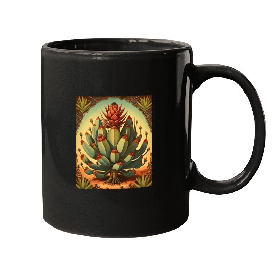Agave Plant Collectors Agave Mexican Folk Painting Mugs