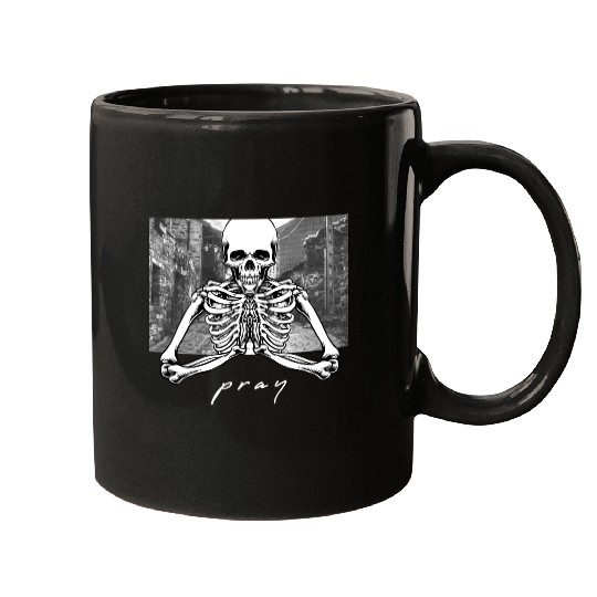 Pray Skeleton Streetwear Mugs
