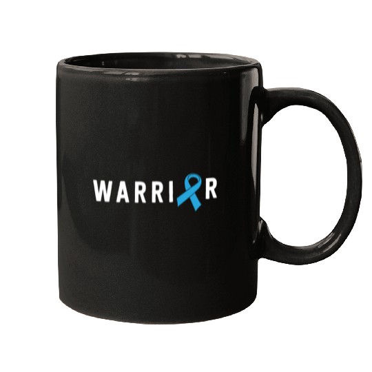 Prostate Cancer Warrior Light Blue Ribbon Dad Mugs