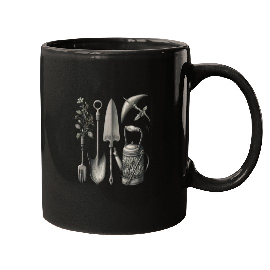 Florist Gardener Dad Grayscale Gardening Tools Mugs