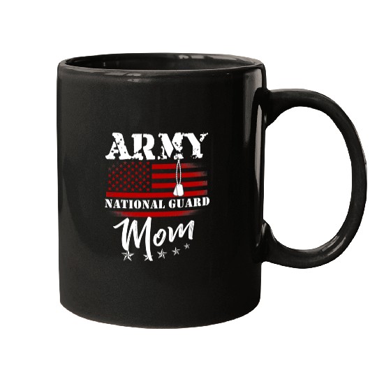 Proud Army National Guard Mom US Flag Tees US Mili Mugs