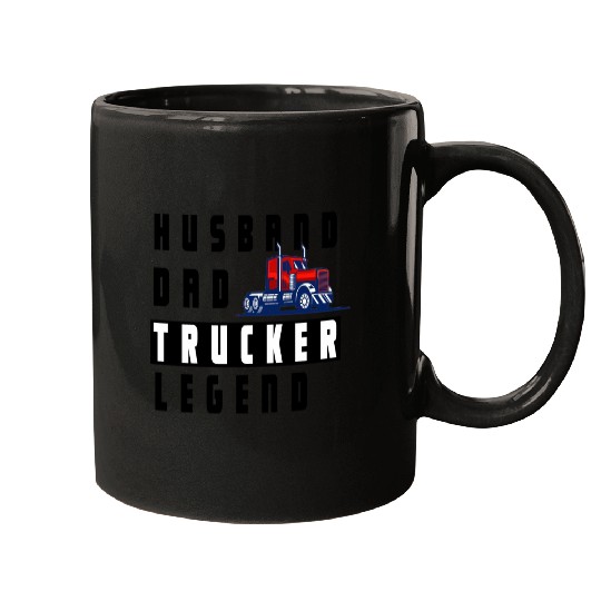 Husband Dad Trucker Legend Mugs