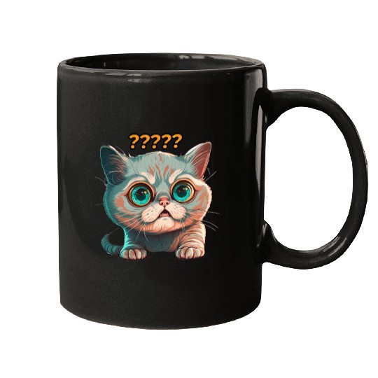 funny cat surprised Mugs