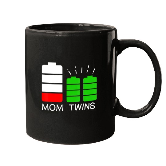 Twin Mom Low Battery Tired Mom Of Twins Mugs