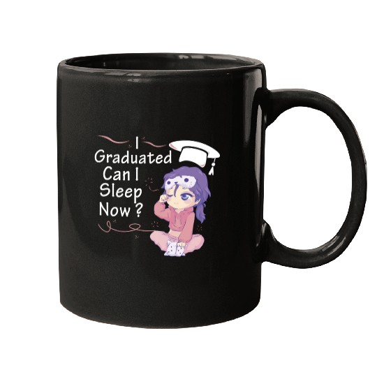 I Graduated Can I Sleep Now Sleepy Anime Chibi Cut Mugs