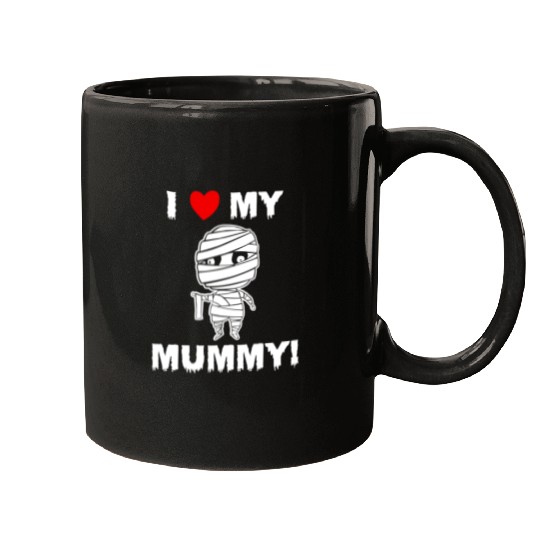 Kids Cute I Love My Mummy Funny Halloween graphic Mugs