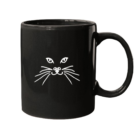 Cat face white Mugs