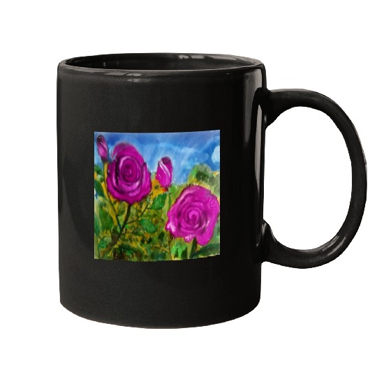Hand Painted Roses Mugs Mugs Mugs Tote Bags