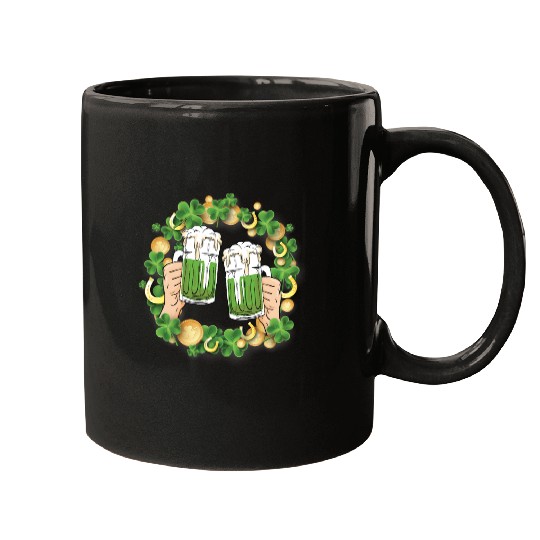 St. Patrick's Day Irish Green Beer, Wine Cups Mugs