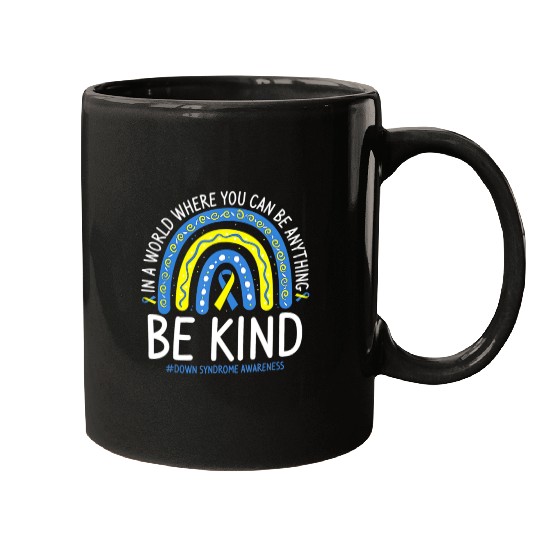 Be Kind Rainbow World Down Syndrome Awareness Day Mugs