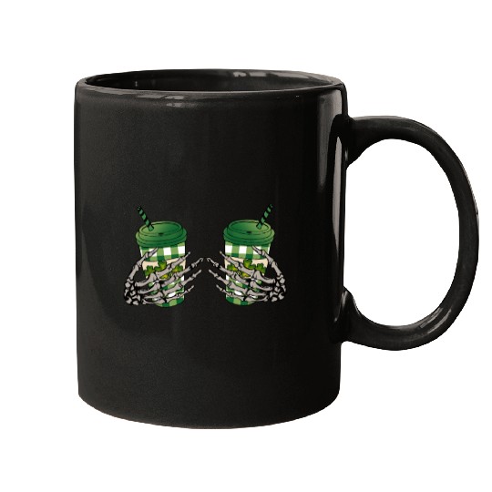 Skeleton Hand Patricks day Graphics Mugs