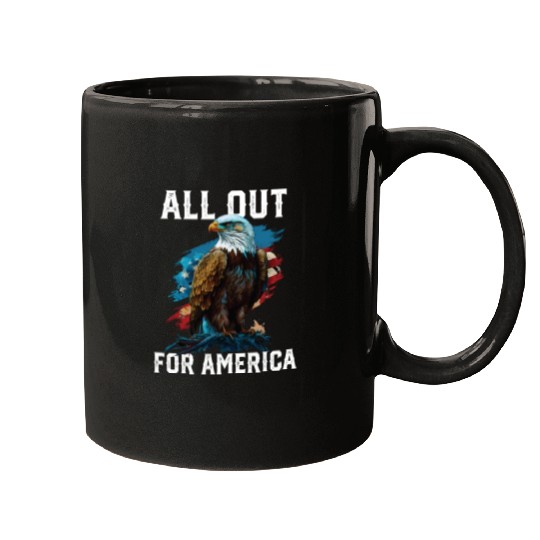 All Out for America American Bald Eagle America Mugs