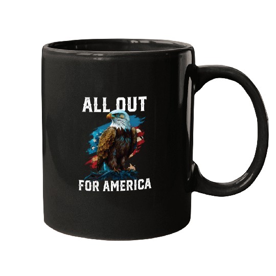 All Out for America American Bald Eagle America Mugs