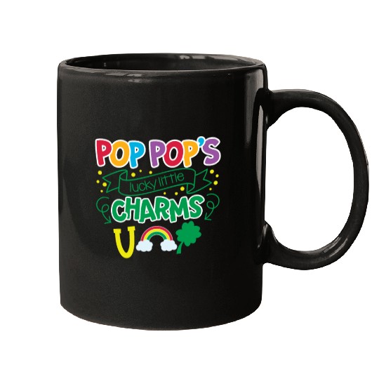 Pop Pop's Lucky Little Charms Clover Shamrock Mugs