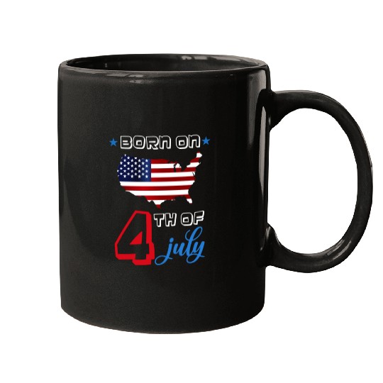 USA Born on 4th of July Mugs