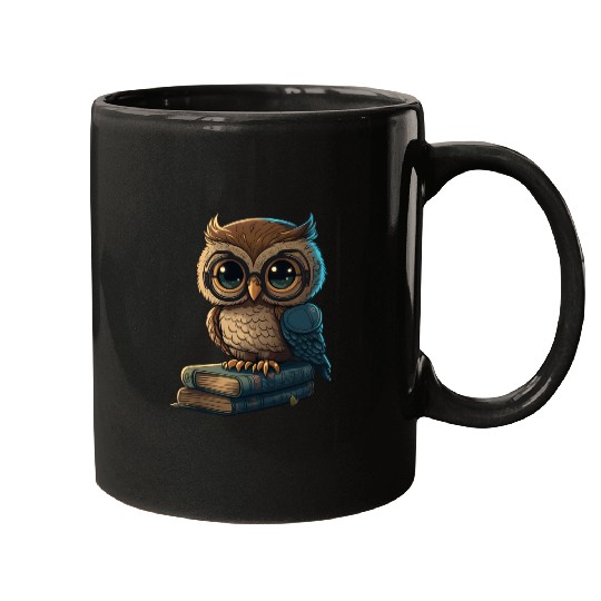 Reading Owl And Books Mugs