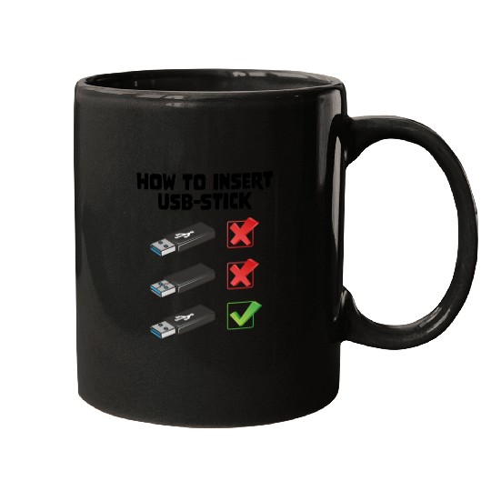 How To Insert USB Stick Funny Programmer Meme Mugs