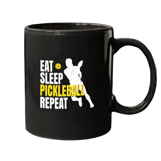 Eat Sleep Pickleball Repeat Pickleballplayer Mugs