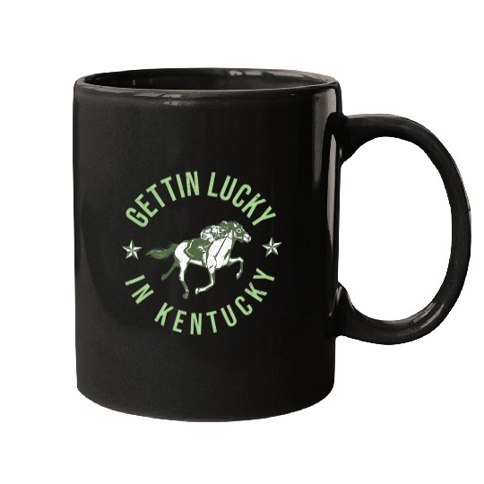 Funny Derby Vintage Getting Lucky In Kentucky Hor Mugs