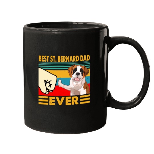 St Bernard Dad Father's Day Gift Saint Bernard Dog Mugs